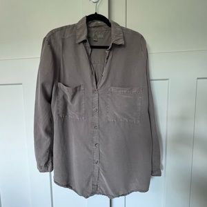 Brown Button Up Long Sleeve Shirt